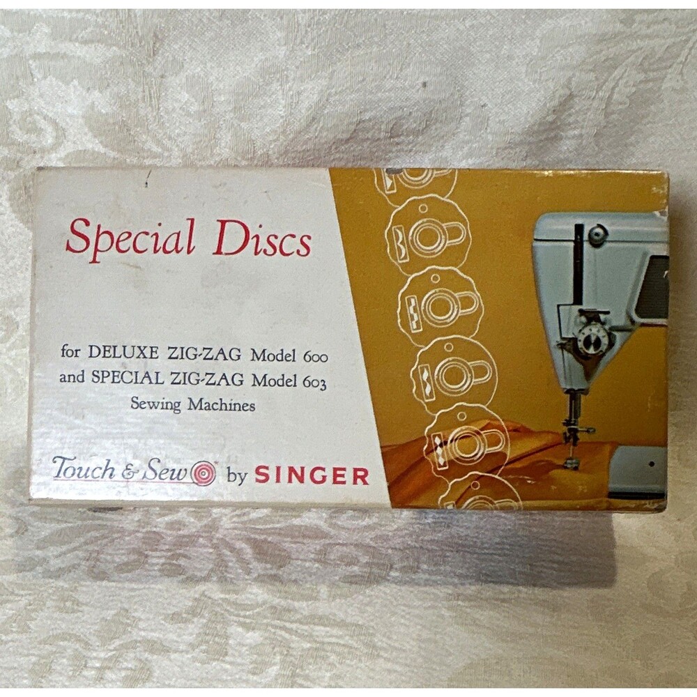 Vintage Singer Touch & Sew Special Discs Cams Set Box Model 600 603 Part 21976